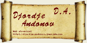Đorđe Andonov vizit kartica